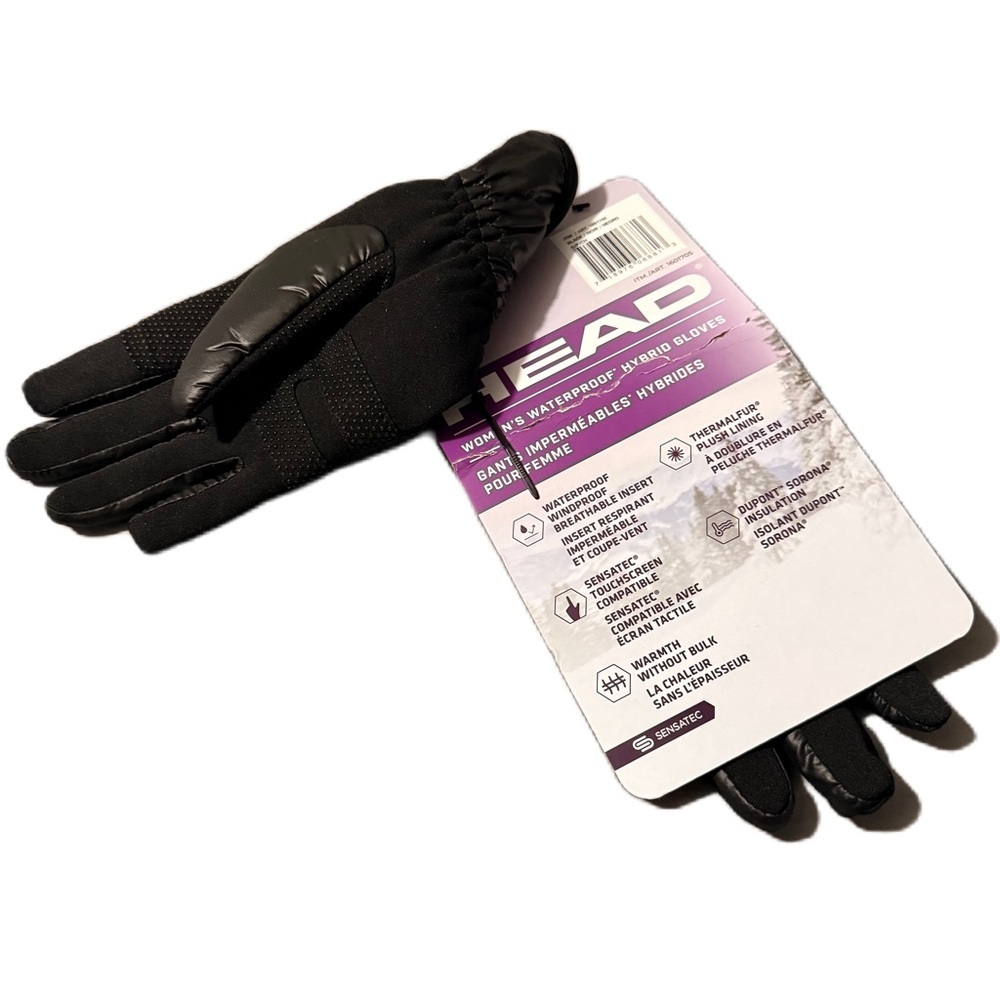 HEAD Waterproof Windproof Warm Hybrid Gloves Black  Size Small - Picture 3 of 4